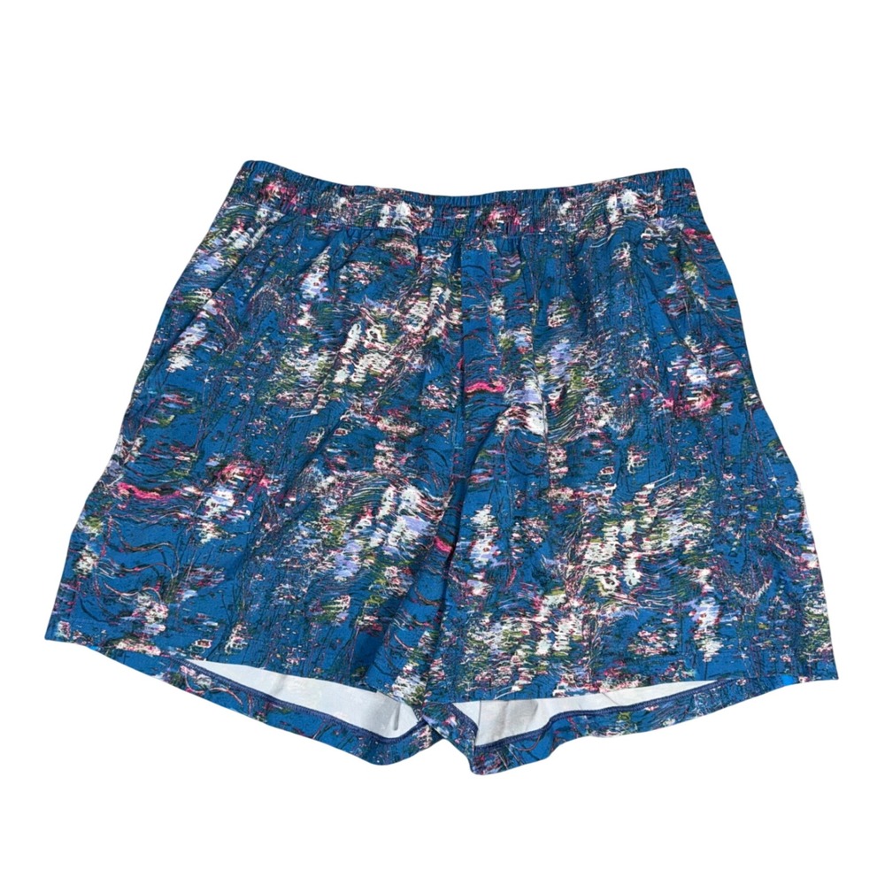 Lululemon Pace Breaker Shorts Mens Large Blue Abstract Print Excellent 5 Inseam